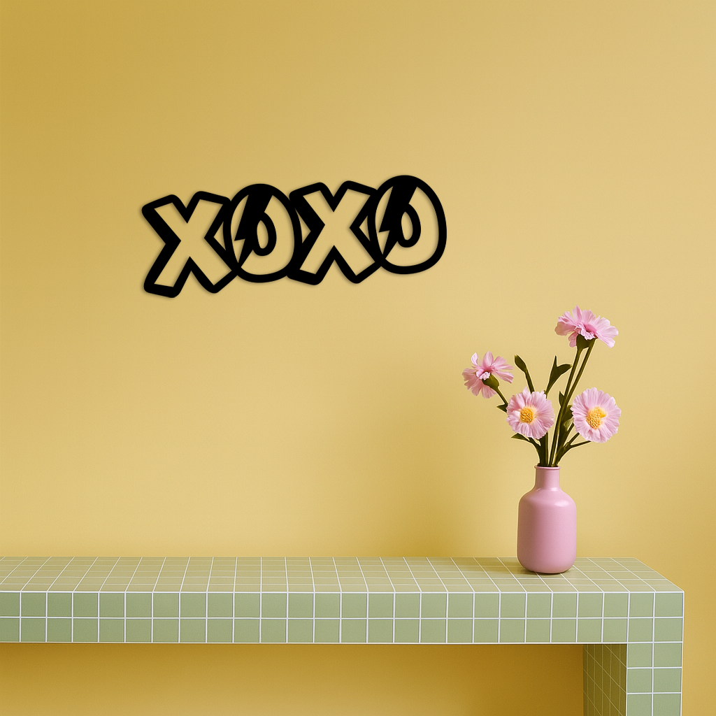 XOXO Word Art Metal Wall Decor – Modern Love Quote Design - KAFGP114 - Tampa Home & Garden Store