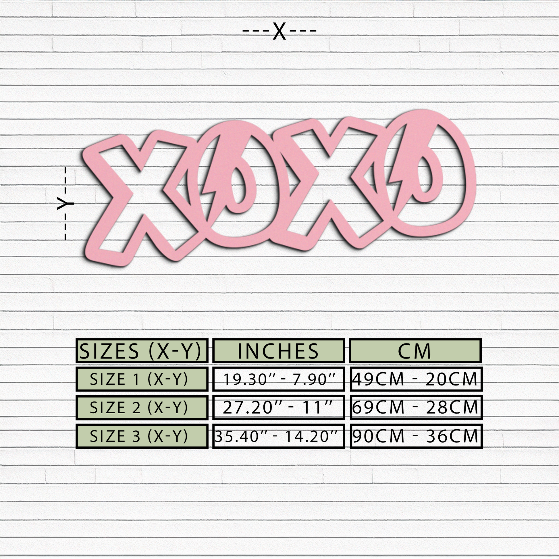XOXO Word Art Metal Wall Decor – Modern Love Quote Design - KAFGP114 - Tampa Home & Garden Store
