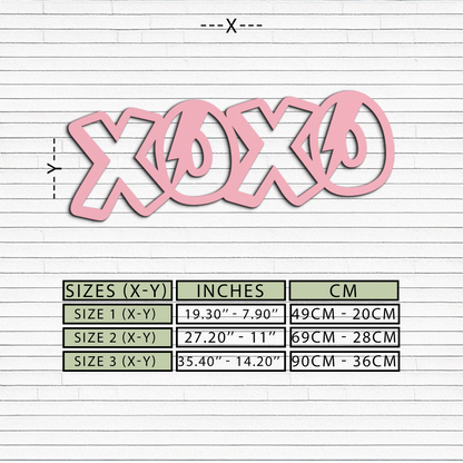 XOXO Word Art Metal Wall Decor – Modern Love Quote Design - KAFGP114 - Tampa Home & Garden Store