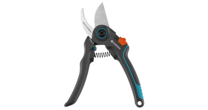 Garden Secateurs ExpertCut by Gardena with black/blue handles and orange lock lever on Tampa Home & Garden Store