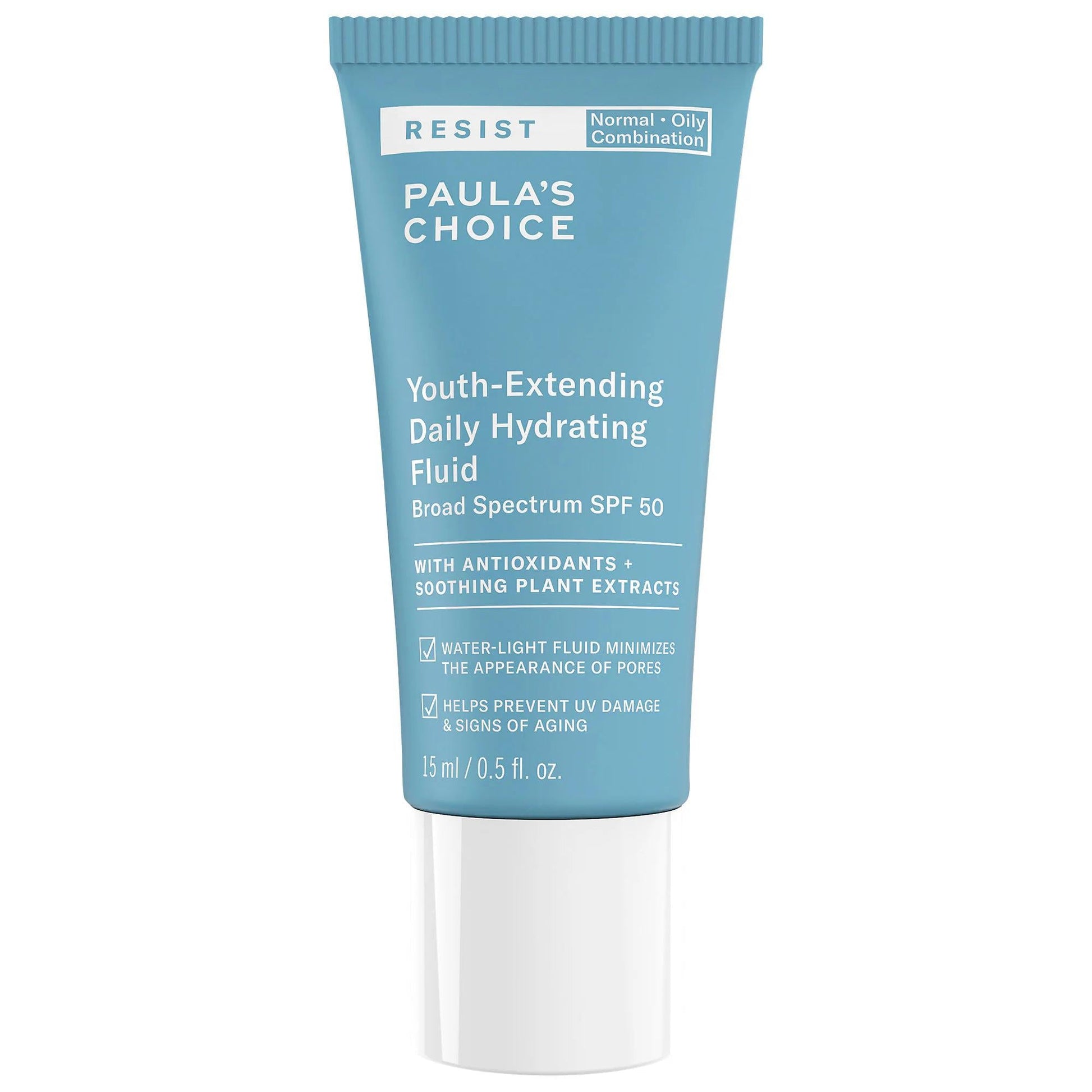 Paula's Choice sunscreen tube, RESIST SPF 50, oil-free for normal to oily skin, broad spectrum on Tampa Home & Garden Store