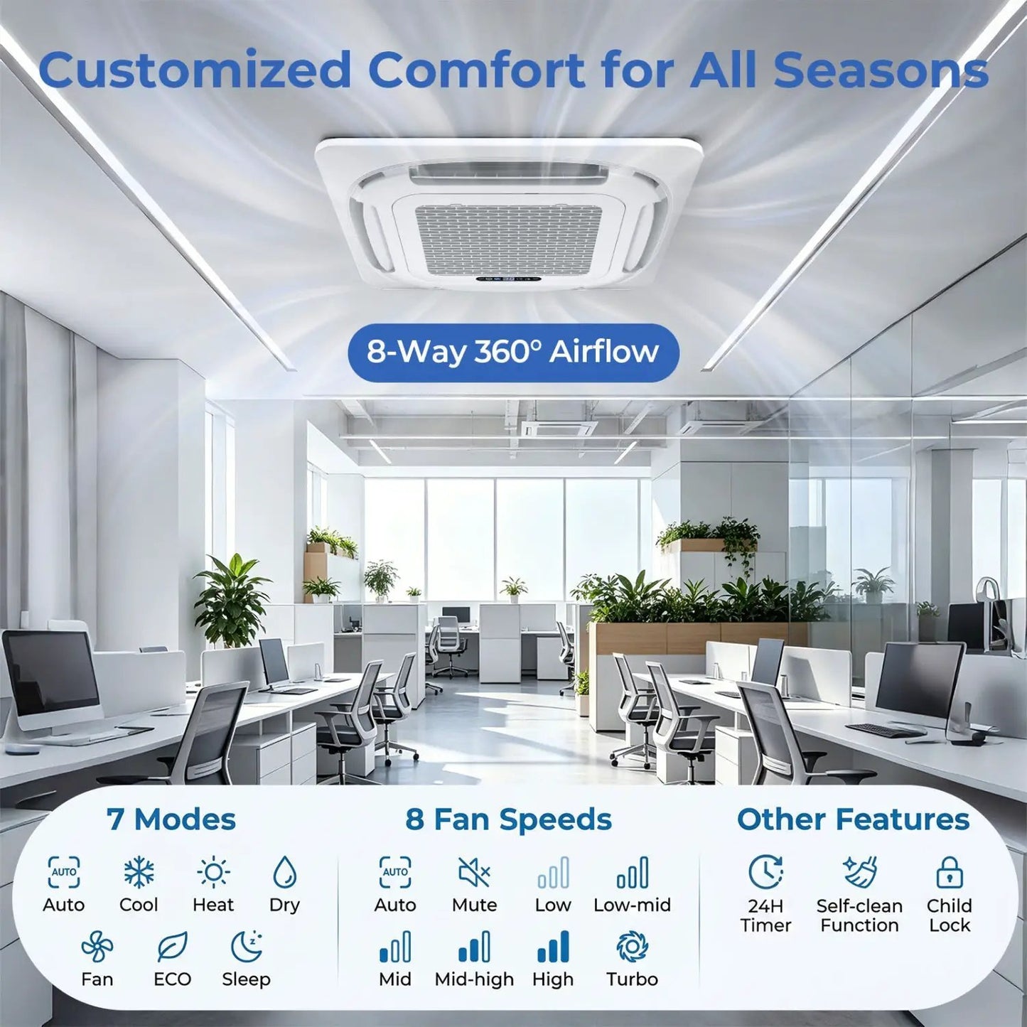 X-Pro 35000 BTU Ceiling Cassette Mini Split