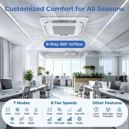X-Pro 35000 BTU Ceiling Cassette Mini Split