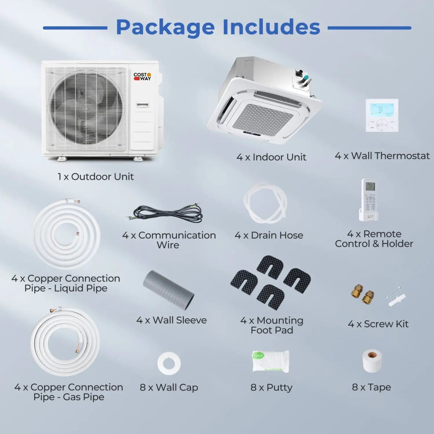 X-Pro 35000 BTU Ceiling Cassette Mini Split