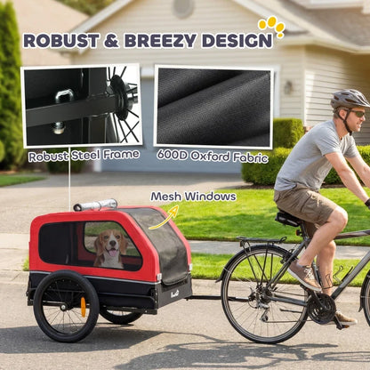 Furr Baby Gifts dog bike trailer, red with mesh windows and flip-down tailgate for small dogs on Tampa Home & Garden Store