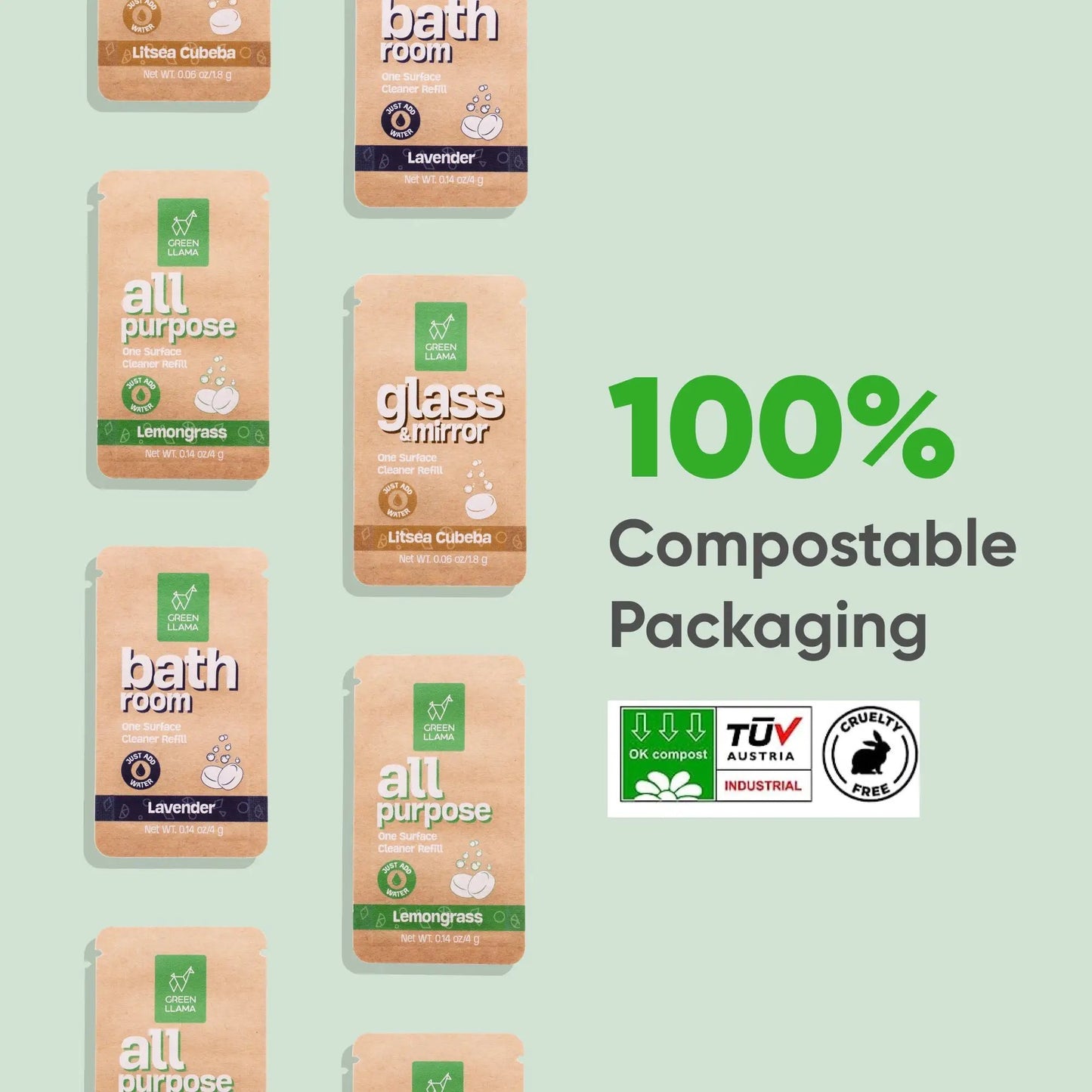 Refill Cleaning Bundle Green Llama all-purpose cleaner refills lemongrass & lavender on Tampa Home & Garden Store