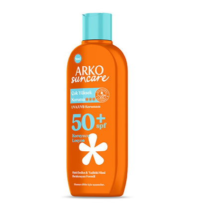 Arko sunscreen lotion orange bottle with aqua cap SPF50+ reef safe non-greasy Beauty Care Bag on Tampa Home & Garden Store