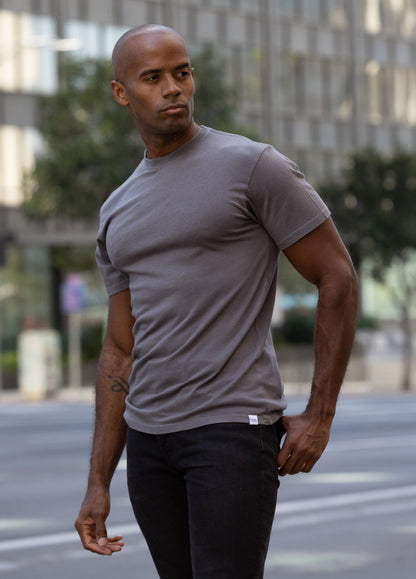 Custom printed men's bamboo viscose/organic cotton short sleeve tee grey Spun Bamboo on Tampa Home & Garden Store