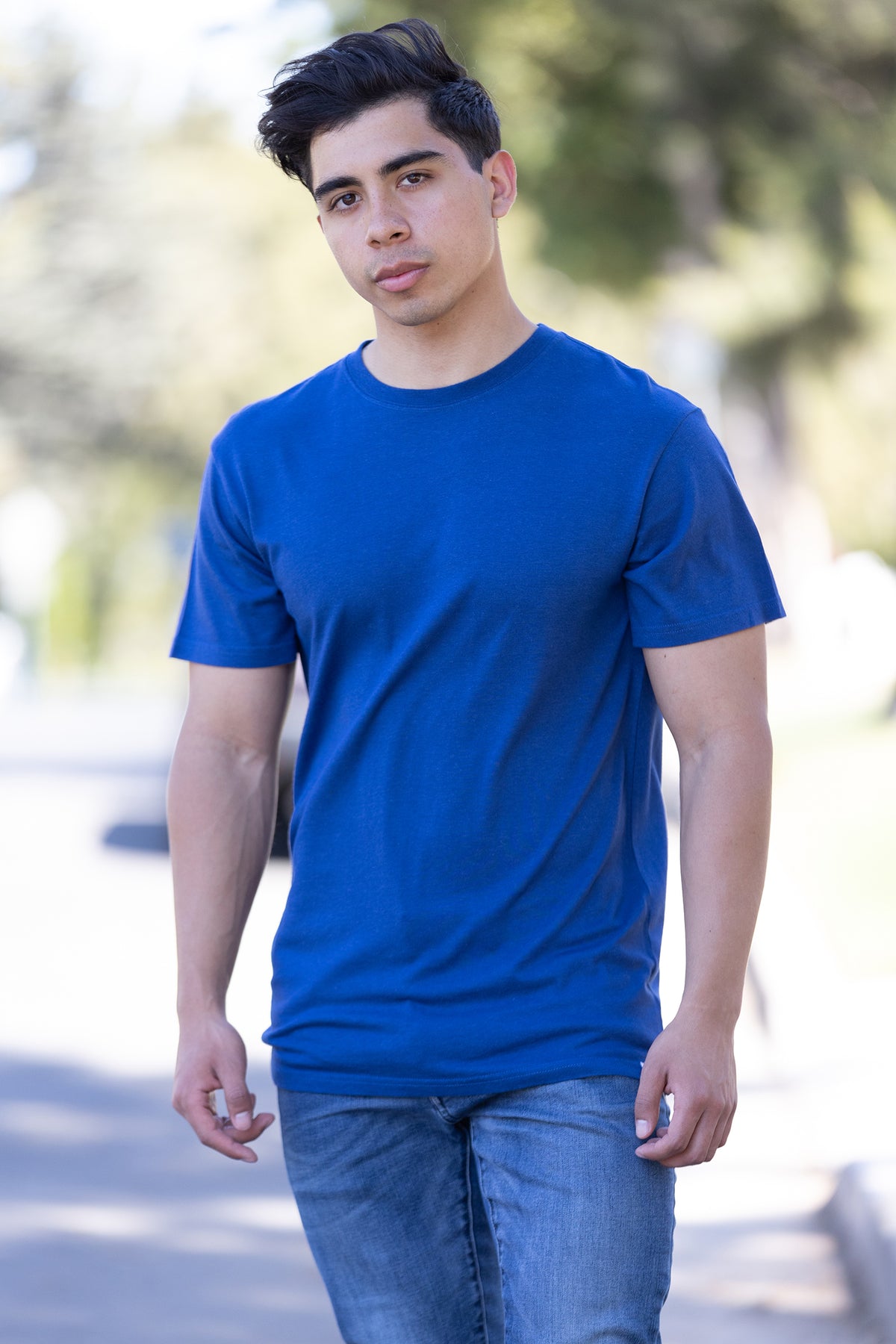 Printed Men's Bamboo Viscose/Organic Cotton Short Sleeve T-Shirt in blue by Spun Bamboo on Tampa Home & Garden Store