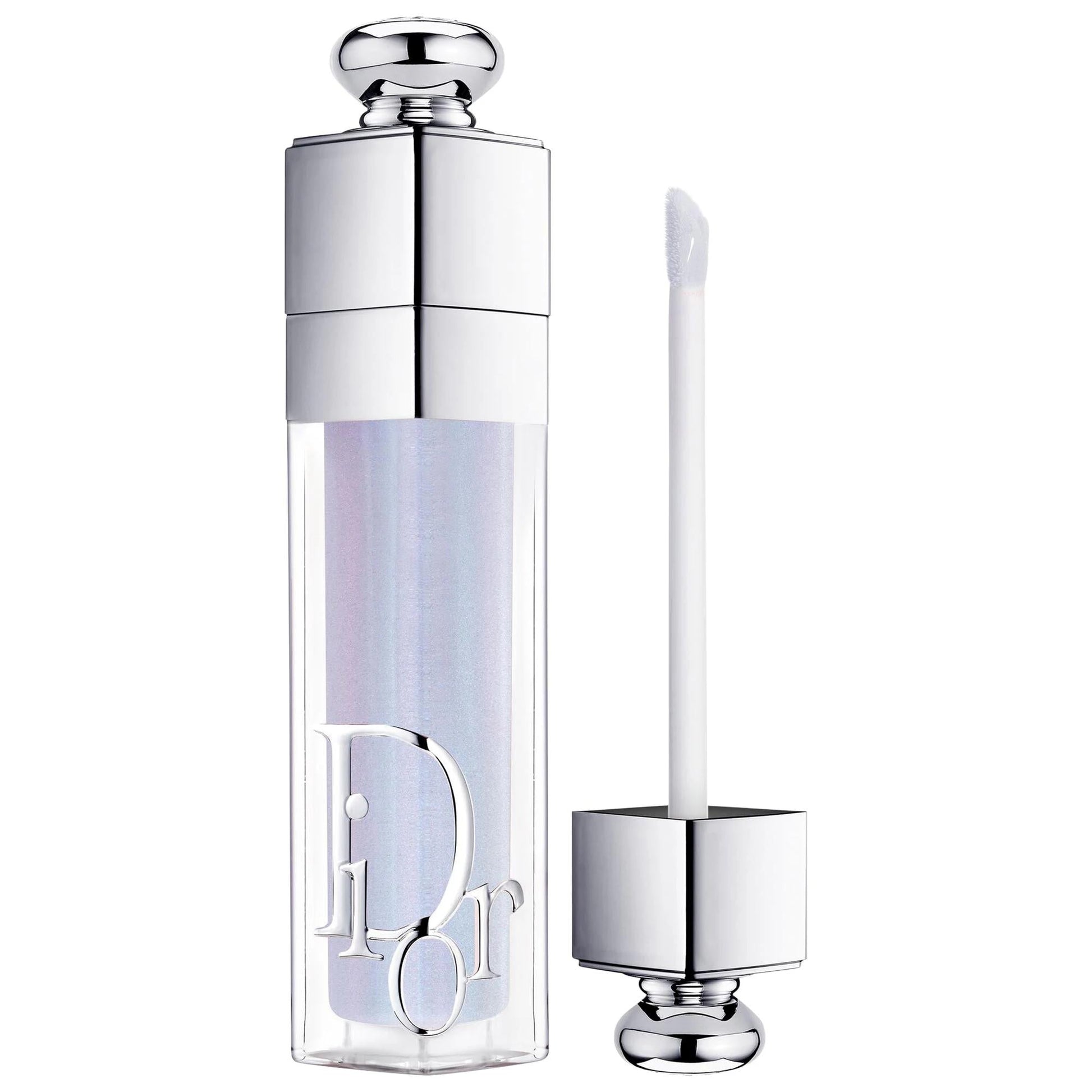 Dior Addict Lip Maximizer lip gloss bottle with silver cap and wand, iridescent tube on Tampa Home & Garden Store