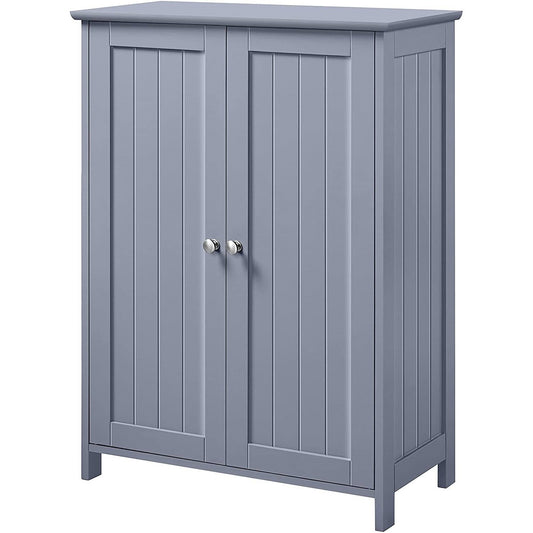 Armario de Almacenamiento de Cocina, de Piso, de Baño, Independiente, de 2 Puertas, de Madera Gris