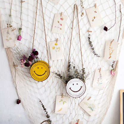 Happy Face Hanging Planter two yellow and white smiling metal planters by RusticReach wall decor on Tampa Home & Garden Store