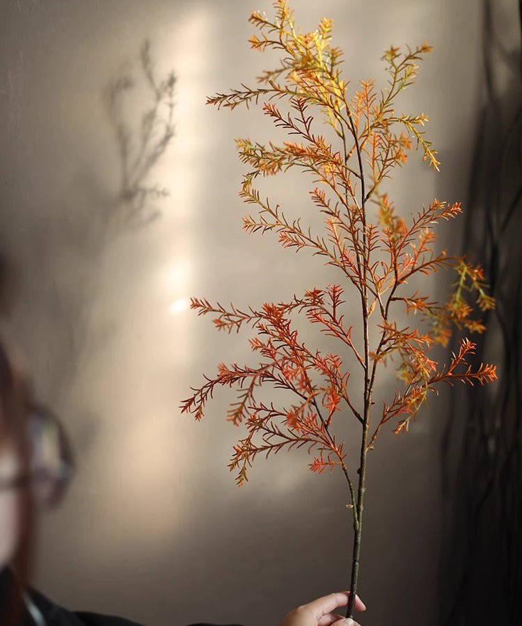 Lifelike Layered Leaf Spray 41in tall, RusticReach artificial plant with orange foliage on Tampa Home & Garden Store