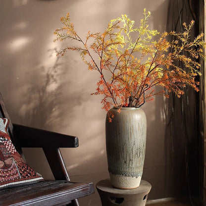 Lifelike Layered Leaf Spray 41 in tall orange foliage in a ceramic vase RusticReach on Tampa Home & Garden Store