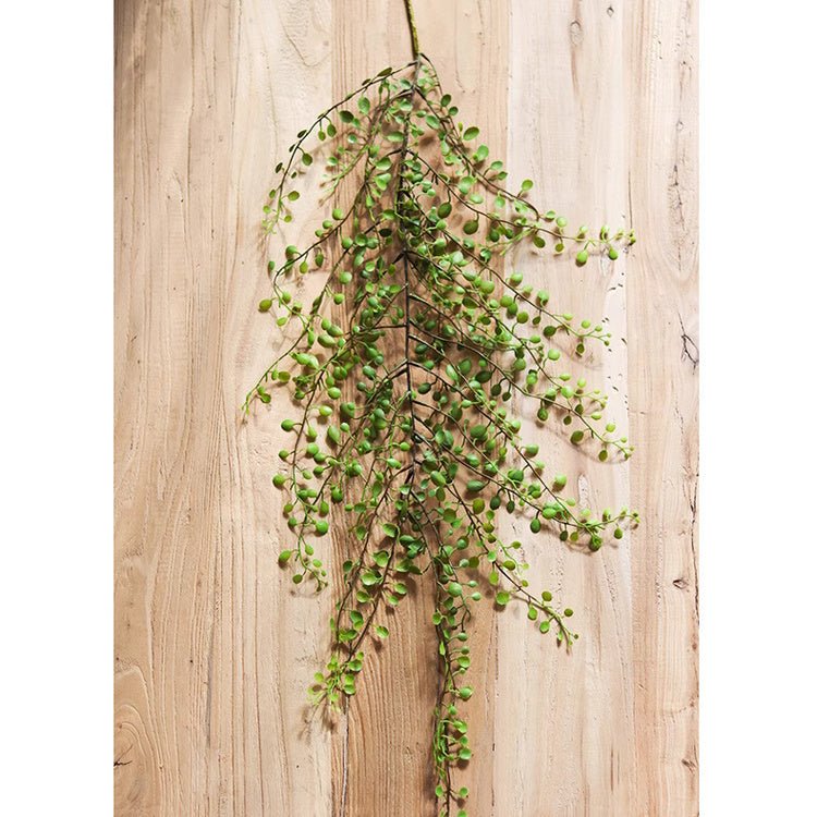 Hanging faux mini leaf garland 27.5 in long with cascading green leaves RusticReach garland on Tampa Home & Garden Store