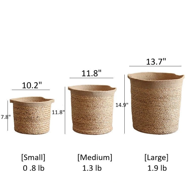 Natural cylinder basket set by RusticReach in small, medium, large sizes on Tampa Home & Garden Store