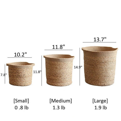 Natural cylinder basket set by RusticReach in small, medium, large sizes on Tampa Home & Garden Store