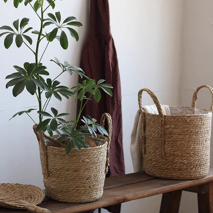 Handwoven seagrass planter baskets by RusticReach, natural color, 2-pack on Tampa Home & Garden Store