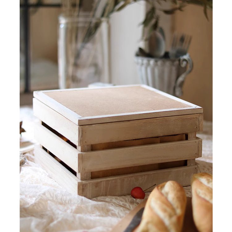 RusticReach wooden storage crate with chalkboard lid, light distressed finish on Tampa Home & Garden Store