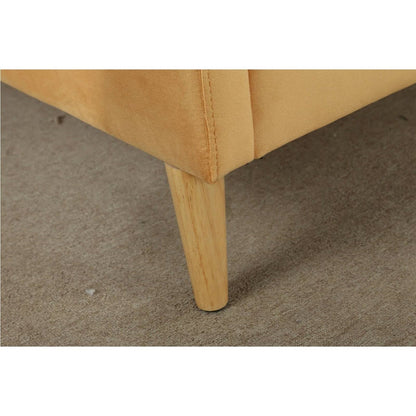 Sofá cama tapizado de terciopelo amarillo estilo moderno de mediados de siglo tamaño Twin
