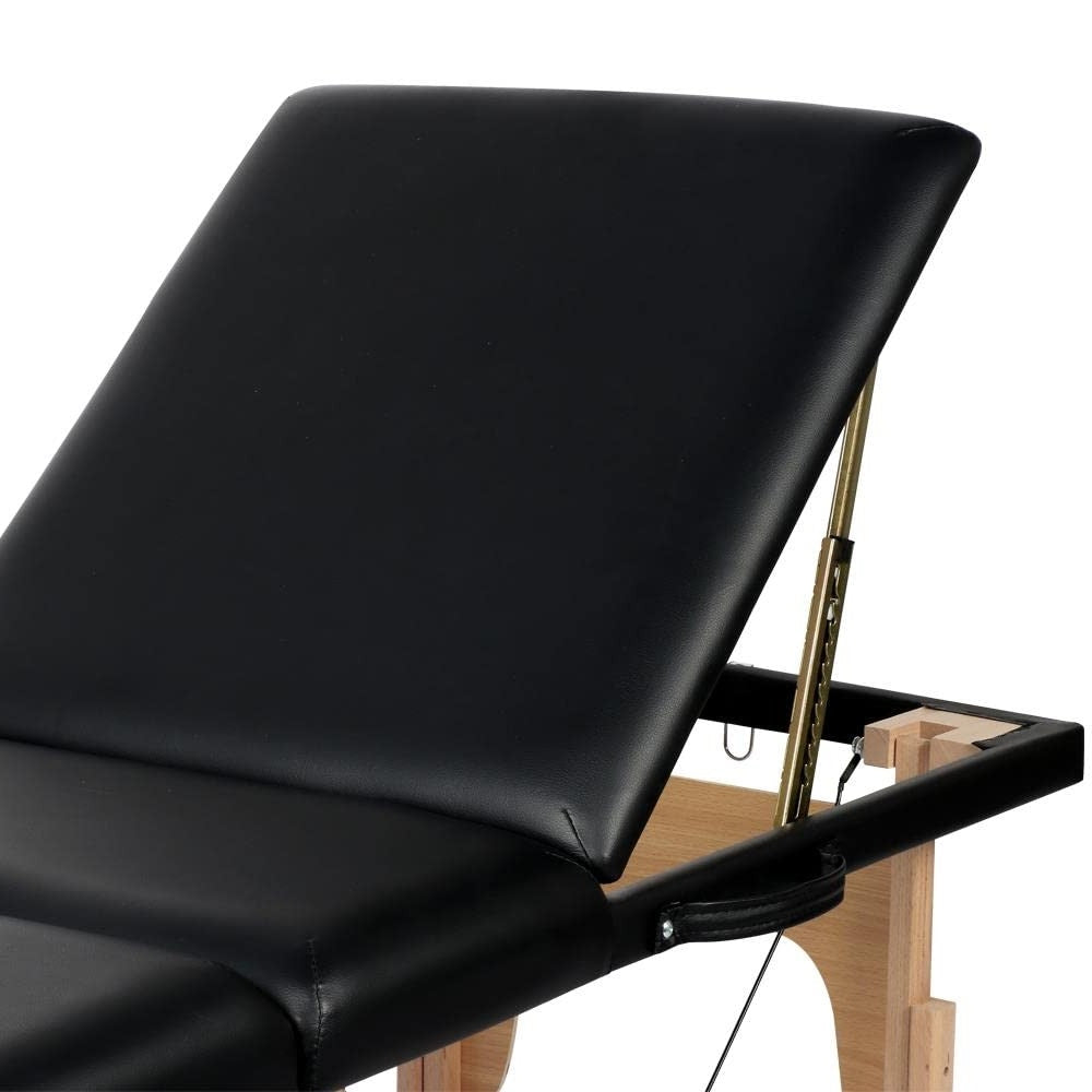 Mesa Plegable Elevada Portátil Ajustable Negra para Masajes o Tatuajes