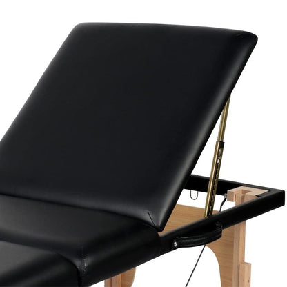 Mesa Plegable Elevada Portátil Ajustable Negra para Masajes o Tatuajes