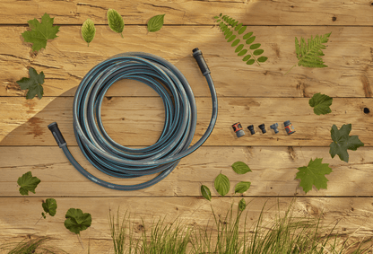 Gardena garden hose 30m/100ft 5/8 X-Flow, blue flexible irrigation hose with connectors on Tampa Home & Garden Store