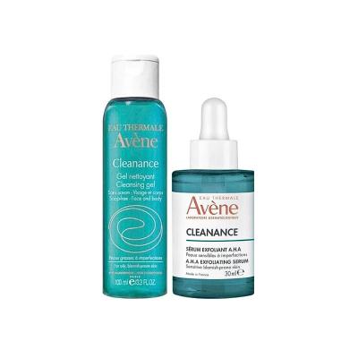 Avène Cleanance 2-item skincare set: cleansing gel and exfoliating serum for oily acne-prone skin on Tampa Home & Garden Store