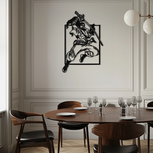 Yasuo Sword Silhouette modern black metal wall art by Enova Art on Tampa Home & Garden Store