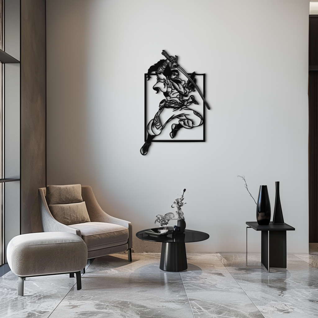 Yasuo Sword Silhouette Metal Wall Art - League of Legends-Inspired Steel Decor- KAF486 - Tampa Home & Garden Store