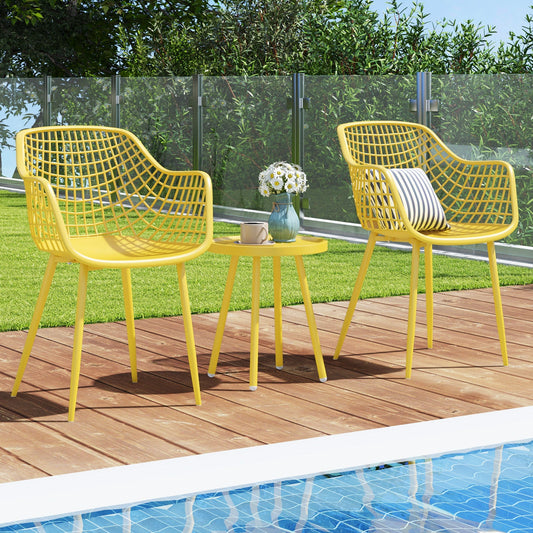 3 Piece Patio Chair Set with PP Seat and Tabletop for Porch - Tampa Home & Garden Store
