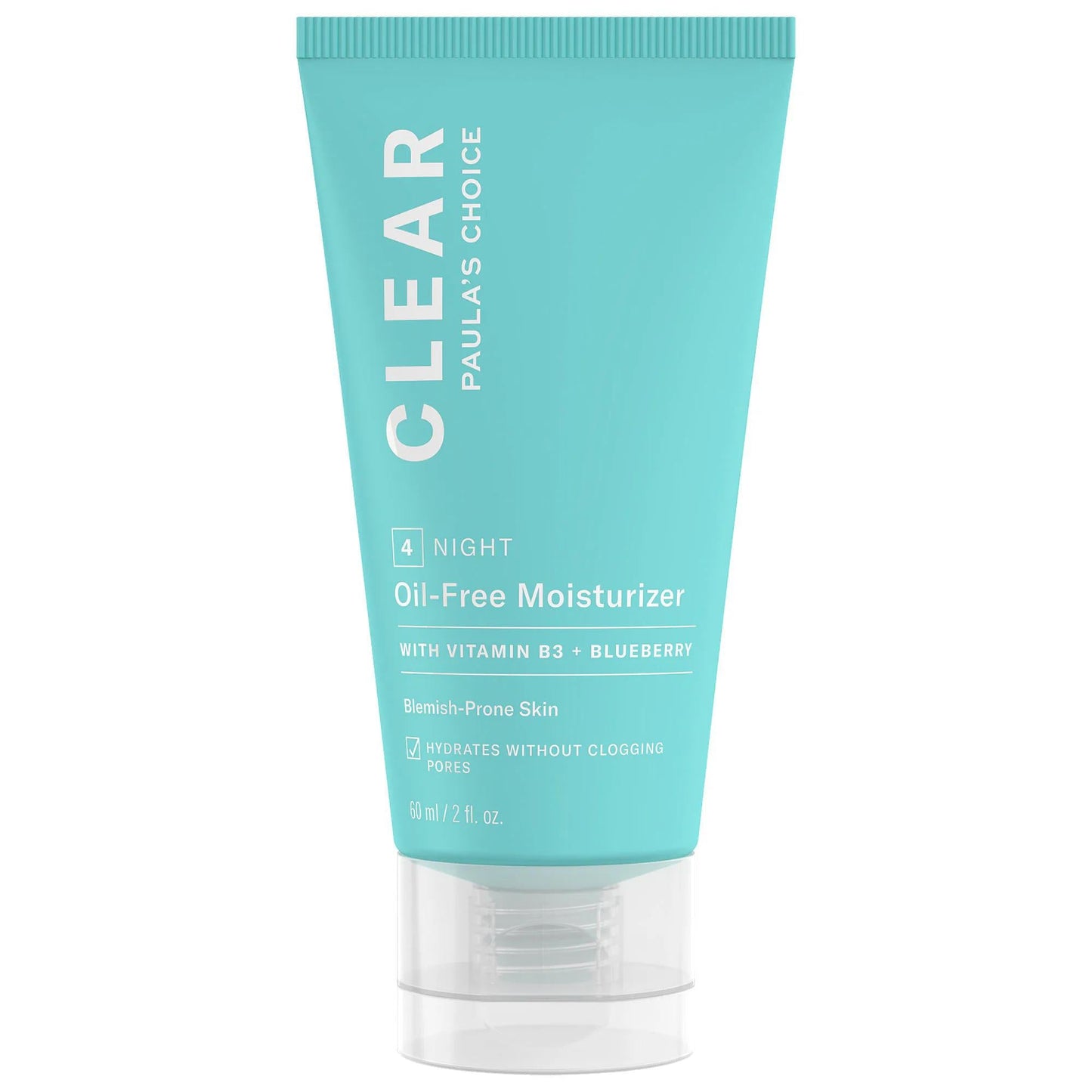 Paula's Choice CLEAR Oil-Free Moisturizer tube in turquoise with white cap for acne-prone skin on Tampa Home & Garden Store