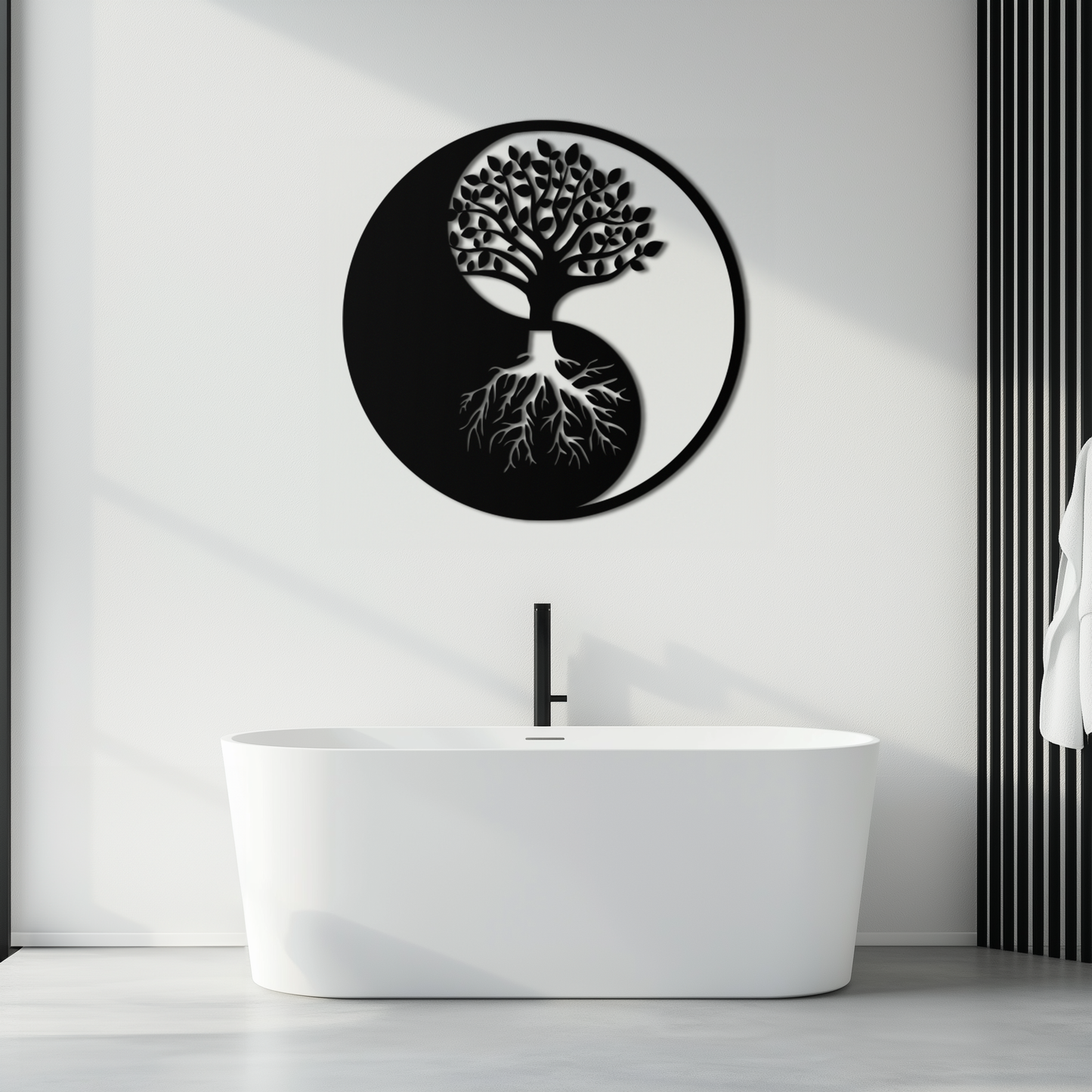 Yin-Yang Tree of Life Metal Wall Art - Harmonious Nature-Inspired Decor - KAF147 - Tampa Home & Garden Store