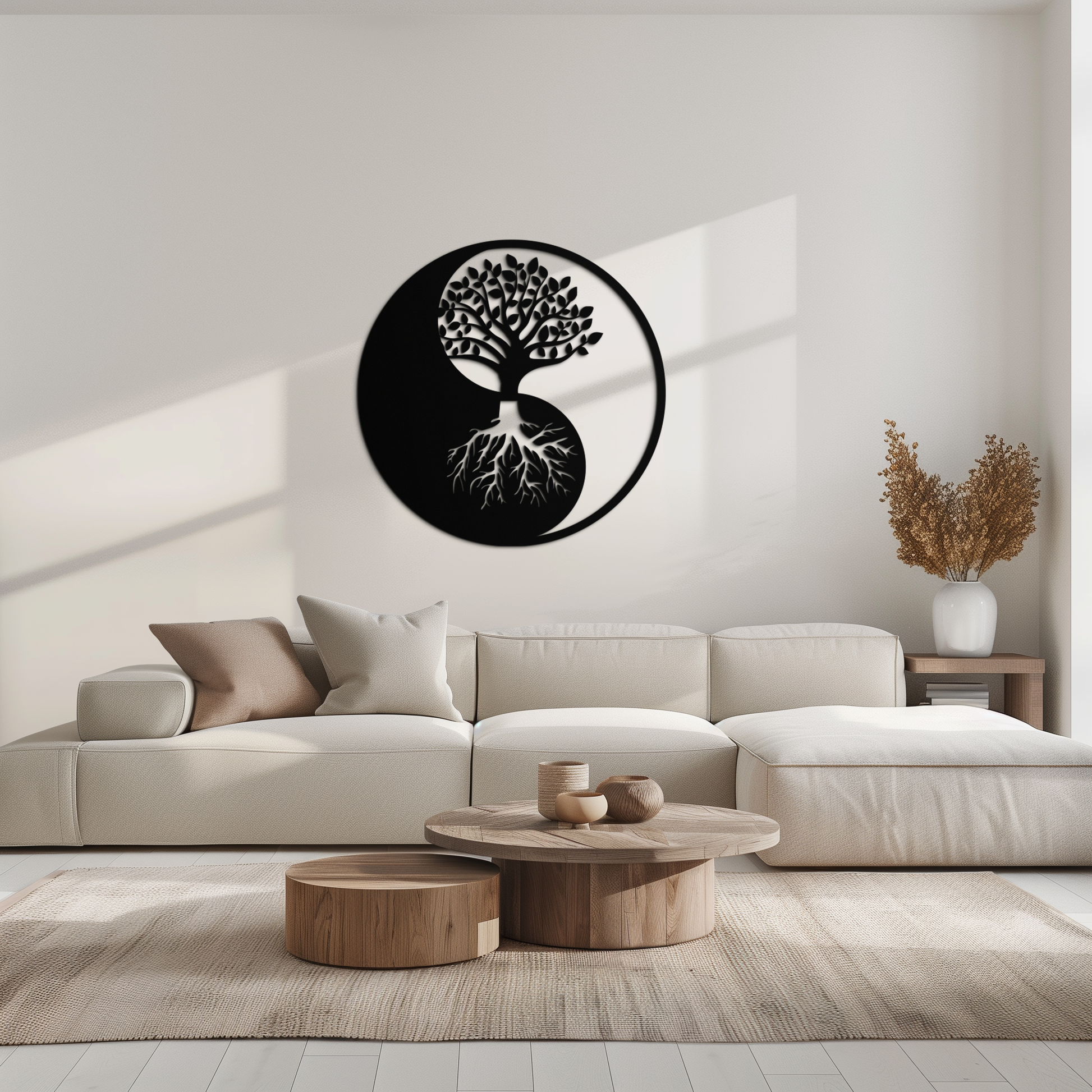 Yin-Yang Tree of Life Metal Wall Art - Harmonious Nature-Inspired Decor - KAF147 - Tampa Home & Garden Store