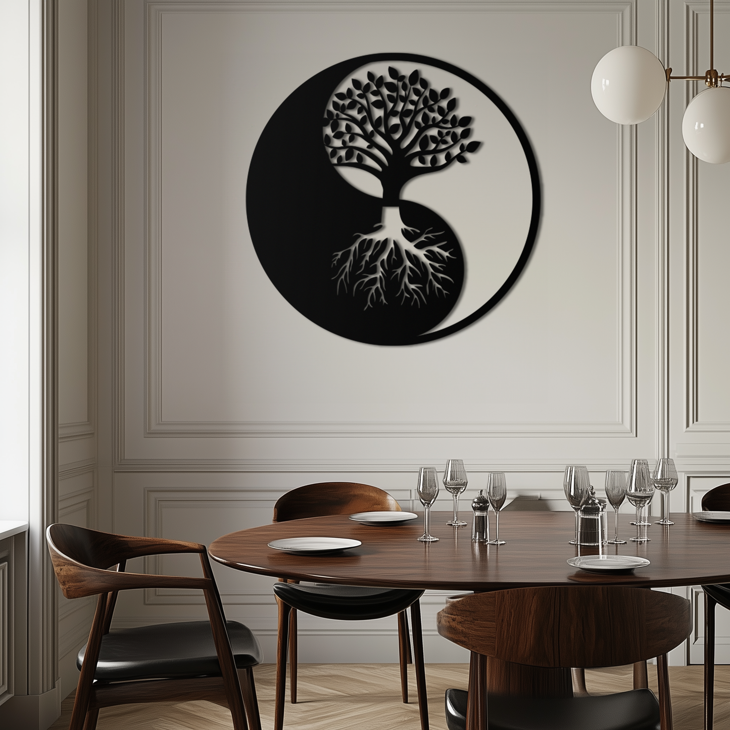 Yin-Yang Tree of Life Metal Wall Art - Harmonious Nature-Inspired Decor - KAF147 - Tampa Home & Garden Store