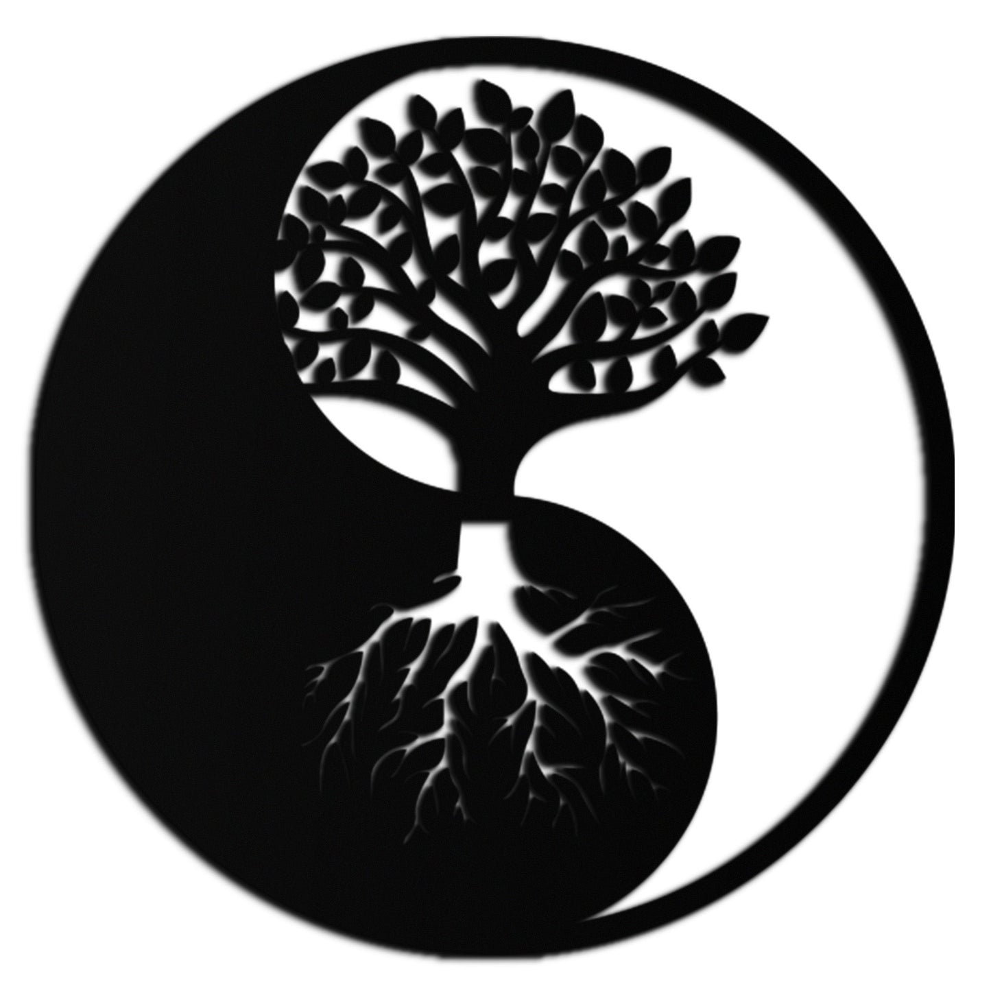 Yin-Yang Tree of Life Metal Wall Art - Harmonious Nature-Inspired Decor - KAF147 - Tampa Home & Garden Store