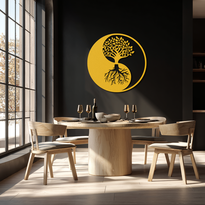 Yin-Yang Tree of Life Metal Wall Art - Harmonious Nature-Inspired Decor - KAF147 - Tampa Home & Garden Store