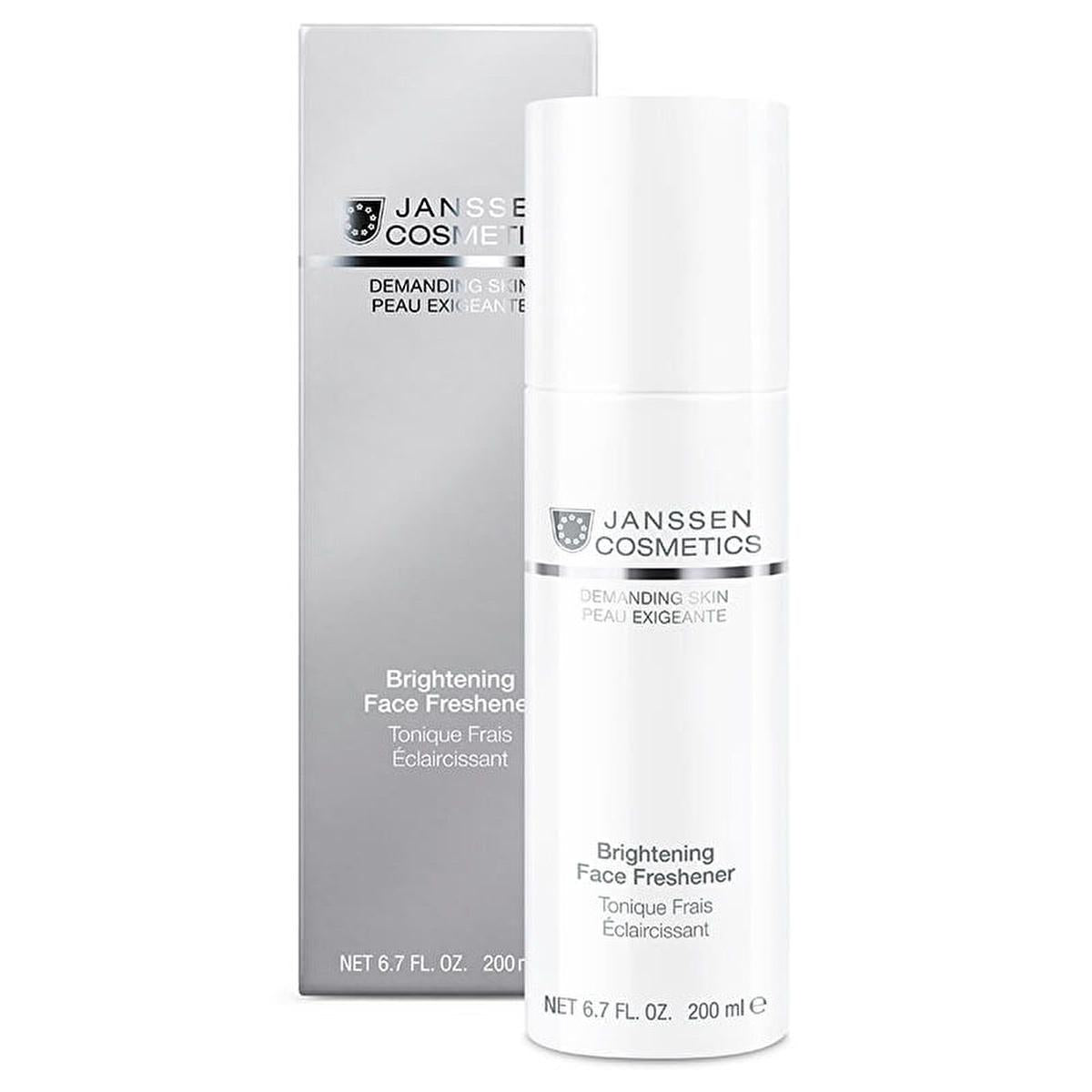 Janssen Cosmetics Brightening Face Freshener Toner bottle and box white bottle with silver label on Tampa Home & Garden Store