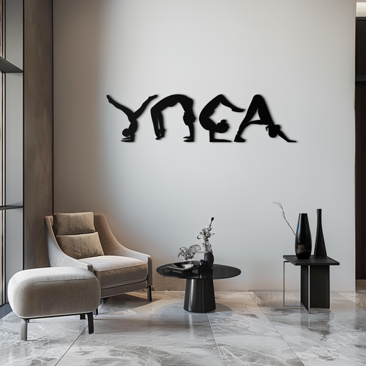 Yoga Pose Silhouette Metal Wall Art – Modern Fitness Home Decor- KAF530 - Tampa Home & Garden Store