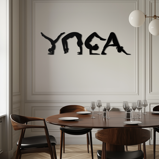 Yoga Pose Silhouette Metal Wall Art – Modern Fitness Home Decor- KAF530 - Tampa Home & Garden Store