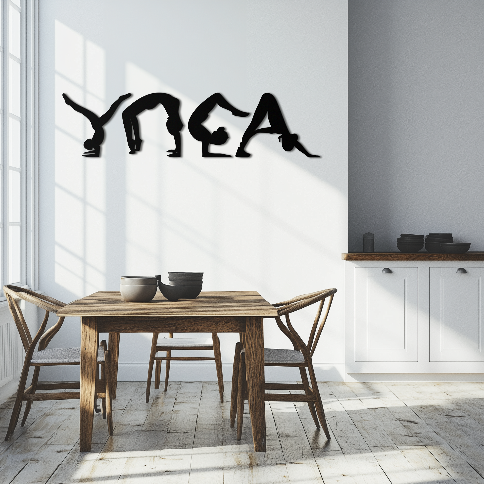 Yoga Pose Silhouette Metal Wall Art – Modern Fitness Home Decor- KAF530 - Tampa Home & Garden Store
