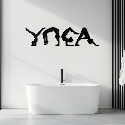 Yoga Pose Silhouette Metal Wall Art – Modern Fitness Home Decor- KAF530 - Tampa Home & Garden Store