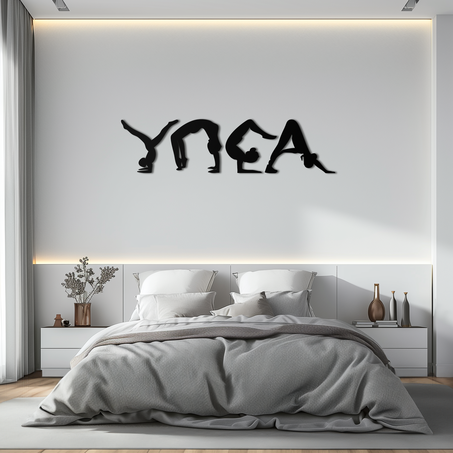 Yoga Pose Silhouette Metal Wall Art – Modern Fitness Home Decor- KAF530 - Tampa Home & Garden Store