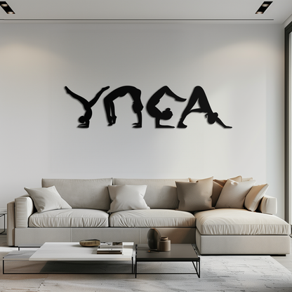 Yoga Pose Silhouette Metal Wall Art – Modern Fitness Home Decor- KAF530 - Tampa Home & Garden Store