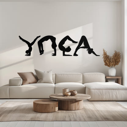 Yoga Pose Silhouette Metal Wall Art – Modern Fitness Home Decor- KAF530 - Tampa Home & Garden Store