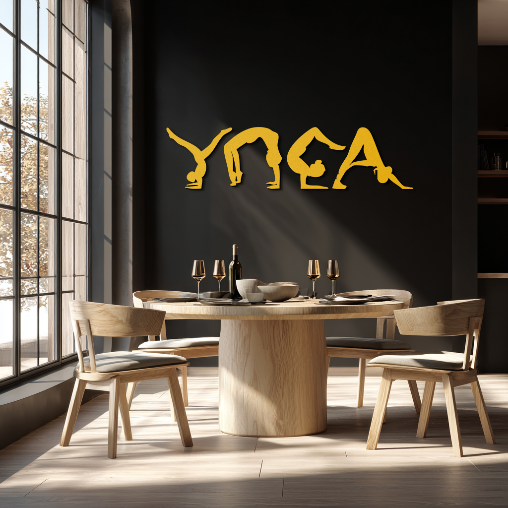 Yoga Pose Silhouette Metal Wall Art – Modern Fitness Home Decor- KAF530 - Tampa Home & Garden Store