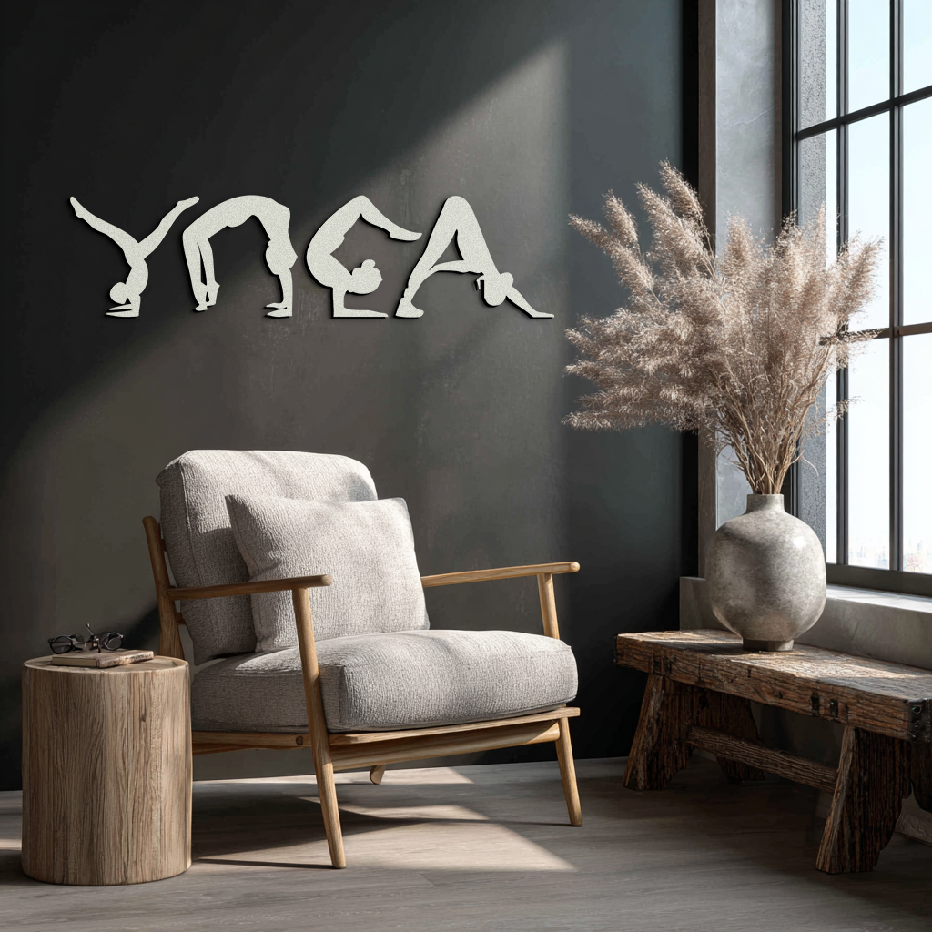 Yoga Pose Silhouette Metal Wall Art – Modern Fitness Home Decor- KAF530 - Tampa Home & Garden Store