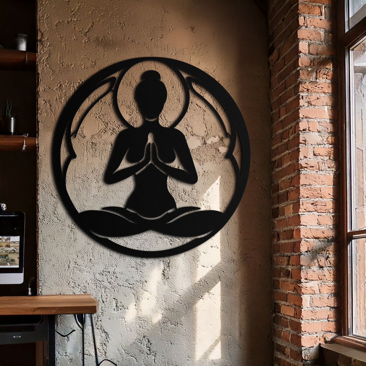 Yoga Silhouette Metal Wall Art – Meditative Zen Pose Decor for Mindful Spaces- KAF378 - Tampa Home & Garden Store