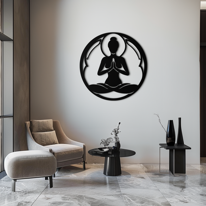 Yoga Silhouette Metal Wall Art – Meditative Zen Pose Decor for Mindful Spaces- KAF378 - Tampa Home & Garden Store