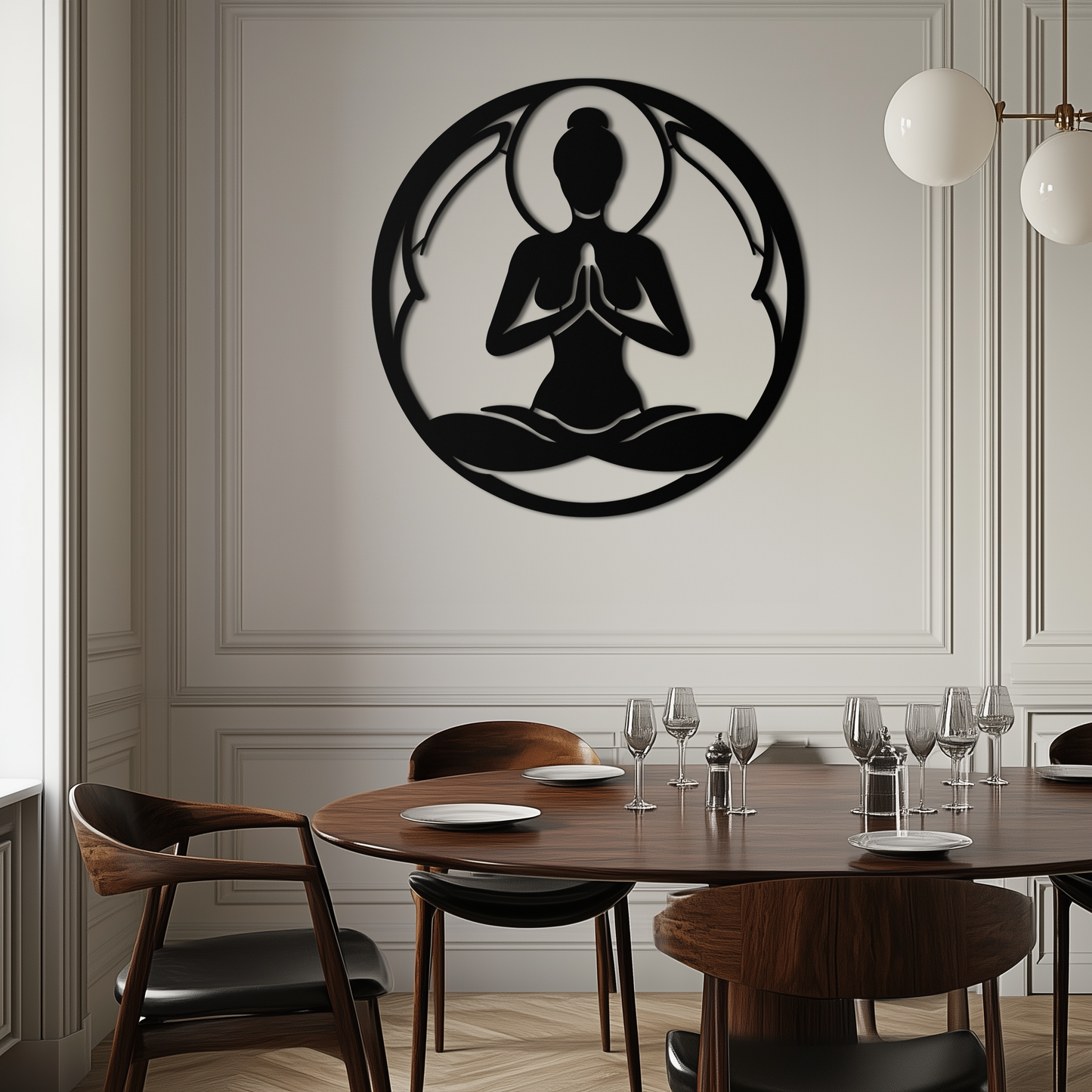 Yoga Silhouette Metal Wall Art – Meditative Zen Pose Decor for Mindful Spaces- KAF378 - Tampa Home & Garden Store